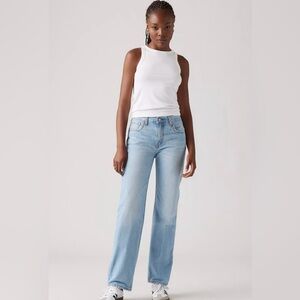 NWT Womens Levi’s Low Pro Light Wash Jeans Relaxed 90s Straight Leg Size 33 R
